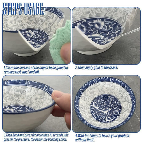 Ceramic Glue, Glue for Glass, Super Glue All Purpose Adhesive, Instantly Strong Adhesive for bonding Ceramic, Glass, Pottery, Metal, Porcelain, Mu...