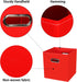 Black Foldable Storage Cubes Bins , Fabric Storage Box Cubes Organizer Baskets with Dual Handles for Home Organizer (Red)...
