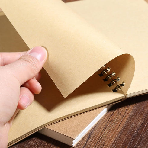 Mtsooning Kraft Paper Unlined Notebooks, 100Pages/50Sheets 6.89x4.92Inch Brown Cover Sketchbook Memo Diary Subject Journal Planner for Travelers S...