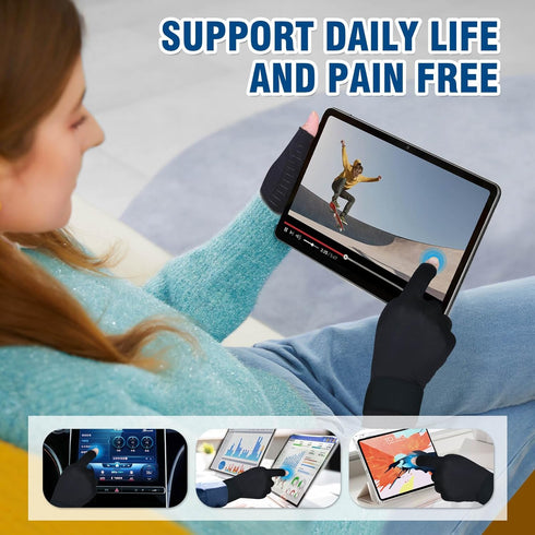 2 Pairs Pack Compression Gloves for Women Men, Copper Arthritis Gloves for Hand Pain Relief, Carpal Tunnel Wrist Support, Rheumatoid, Joint Swelli...