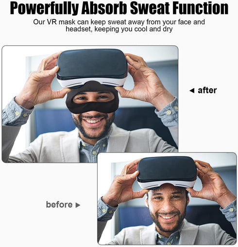 VR Mask Cover, Eye Face Cover Breathable Sweat Band for Meta/Oculus Quest 3 Quest2, Vision Pro Headset, Quest Pro, PSVR2 and Virtual Reality Game....