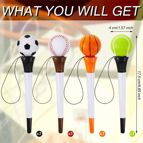 Leinuosen Funny Pens for Kids Basketball Gel Ink Pens Sports Pens Bulk Novelty Pens for Boys Baseball Football Tennis Soccer Party Favors Writing ...