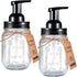 SheeChung Mason Jar Foaming Soap Dispenser-Rustproof Stainless Steel Lid & Foaming Soap Pump, Refill Foam Hand Soap Dispenser Glass for Bathroom K...