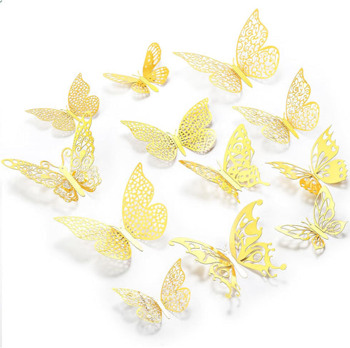Dicunoy 296 PCS Flower Bouquet Pins, 3D Gold Butterfly Wall Decor for Wedding, 2 Inch Bouquet Corsage Diamond Head Pins for DIY Craft, Flower Arra...