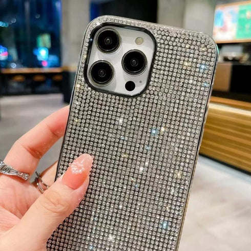 Casechics Compatible with iPhone Case,Crystal Glitter Diamond Protection Bling Sparkle Rhinestone Soft Shockproof Cover Phone Case (White,iPhone 1...