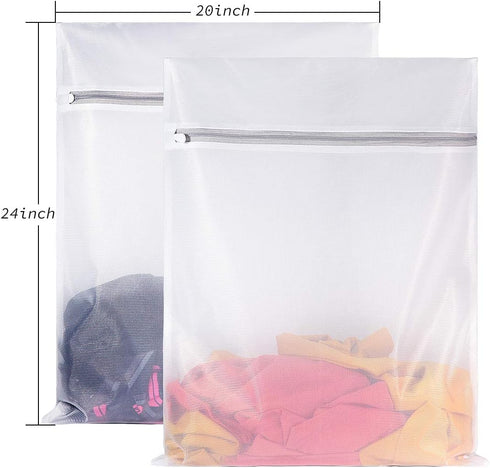 Mesh Wash Bag for Washing Machine-Supper Zipper Net Laundry Bag for Travel,Lingerie,Sweater,Garment,Undergarment,Pack of 2 (20 Inch X 24 Inch)...