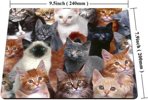 Smooffly Gaming Mouse Pad Custom Design,Cats Galore Mouse Pad White Black Brown Cat Personality Desings Gaming Mouse Pad...