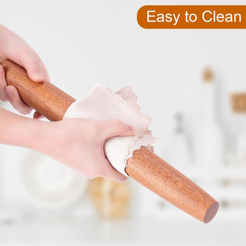 French Rolling Pin, 15.75 Inches Wood Rolling Pins for Baking, Extra Long Classic Wooden Dough Roller for Fondant Pizza Pie Crust Cookie Pastry, K...