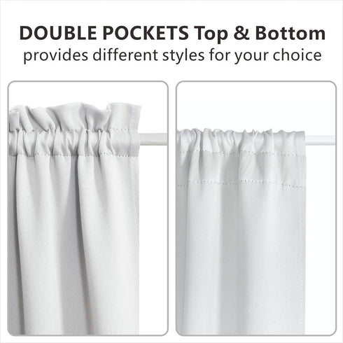 Aquazolax Rod Pocket French Door Curtain Drapes - Blakout Door Panel 25x72-Inch Premium Window Treatment Coverings for Glass Door - 1 Panel, Greyi...