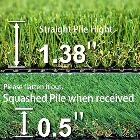 Artificial Grass Rug Indoor Outdoor, Realistic Thick Synthetic Fake Grass Mat for Dogs, Garden Lawn Landscape Patio Grass...
