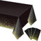 Gexolenu 4 Pack Black and Gold Plastic Tablecloth for Rectangle Tables(54" x 108"), Party Table Cover for Birthday, Table Cloths for Graduation, R...