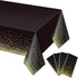 Gexolenu 4 Pack Black and Gold Plastic Tablecloth for Rectangle Tables(54" x 108"), Party Table Cover for Birthday, Table Cloths for Graduation, R...