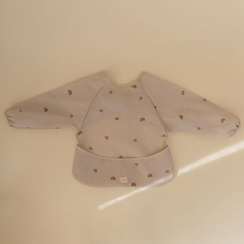 mushie Long Sleeve Baby Bib | Mess Free & Waterproof Fabric for Toddlers | Adjustable Fit for Ages 6-24 Months...