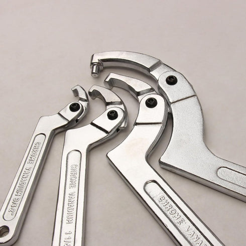 1-1/4 "-3" Coilover Spanner Wrench, Round Head Adjustable Wrench Hook Type C Multifunctional Open-end Spanner Repair Shock Absorber Round nut Scre...