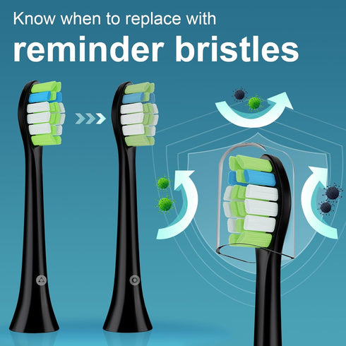 Replacement Toothbrush Heads Compatible with Aquasonic Black Series/Vibe Series/Black Series Pro/Duo Series Pro,8 Pcs Black Electric Toothbrush He...