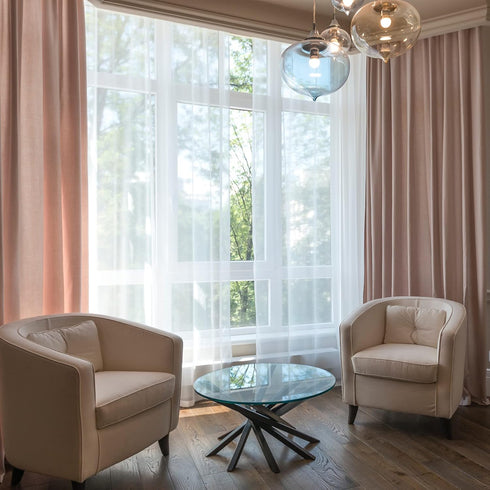 Anjee White Sheer Curtains 45 Inches Long 2 Panels Set Rod Pocket Window Treatment Sheer Voile Drapes for Kids Room Bedroom Living Room Kitchen, 5...