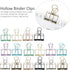 16pcs Binder Clips, Colorful Hollowed Metal Binder Clips Multicolor Paper Binder Clips Metal Paper Clips Iron Wire Paper Clamps for Office Supplie...