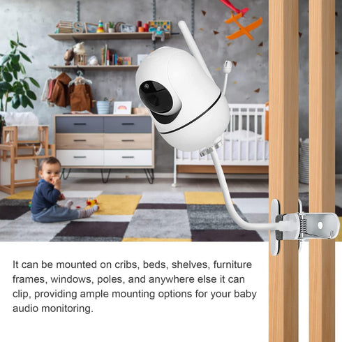 Baby Monitor Mount for HelloBaby HB65/HB66/HB248 & ANMEATE SM935E, Flexible Clip Clamp Mount Baby Camera Monitor Holder Without Tools for Crib or ...