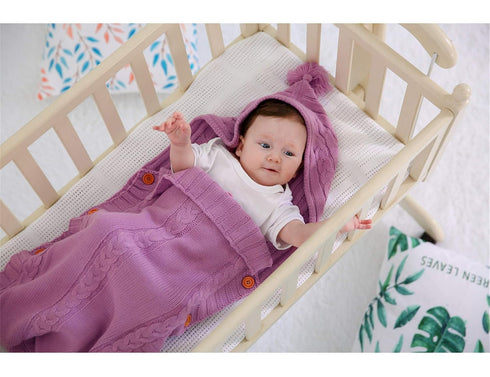 XMWEALTHY Newborn Baby Wrap Swaddle Blanket Knit Sleeping Bag Receiving Blankets Stroller Wrap for Baby(Pink) (0-6 Month)...