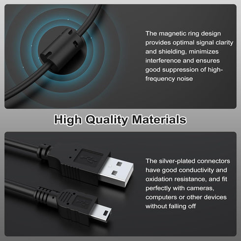 UC-E4 USB Cable Compatible with Nikon D40 D40X D50 D60 D70 D70S D80 D90 D100 D200 D300 D300S D610 D700 D3000 D3100 D7000 D1X D1H D2X D2H D2HS D3 D...