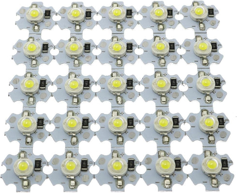 25PCS 3W 5V LED Lamp Beads LED Chip Bulb Brightness High Power Lamp Bead Light Source Chip for Floodlight DIY Lighting Fixtures, White Light...