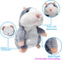 Talking Hamster Repeats What You Say Mimicry Pet Toy Plush Buddy Mouse with Interactive Function, Gift for Kids Birthday and Parties (Gray)...
