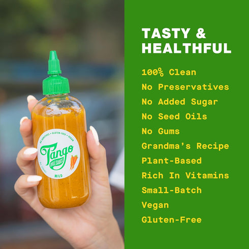 MILD Tango – Scotch Bonnet Carrot Hot Sauce – Mild Heat, Flavor First – Vegan, Gluten?Free, Clean Ingredients – 8 oz...