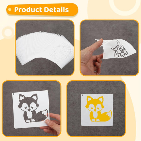Varku 30 PCS Baby Shower Stencils PET for Onesie, Infant One-piece Deorative Kit Lovely Cartoon, Boy Girl Baby Shirt Fabric Stencils for Clothes, ...