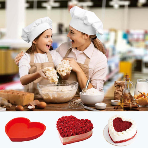 2 Packs Silicone Heart Shaped Cake Pans for Baking, 10inch Cake Molds for cakes and Chocolate Cakes, Non-stick silicone bakeware sets, Easy Clean,...
