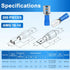 200 Pcs Female and Male Quick disconnects Vinyl Insulated Spade Wire Connectors, Blue Electrical Crimp Terminal 16-14 AWG (6.3mm)...