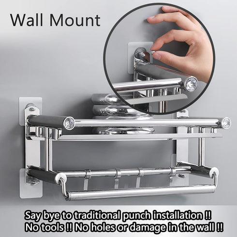 AIERSA 13 Pack Wall Hooks for Hanging,Screw Free Sticker for Mount Wall Shelf, 2 in 1 Reusable Adhesive Hooks Heavy Duty, Waterproof Rustproof and...