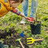 Beach Toys for Kids, 6 Pcs 8'' Kids Gardening Tools Sand Toys Set, Metal Garden Tools with Sturdy Wooden Handle, Cylinder, Spoon, Fork, Rake, Flat...