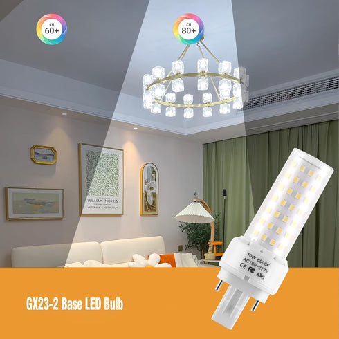 Lidesheng GX23-2 Base LED Light Bulb Plug and Play,6000K Cool White 1400Lm 2Pin LED PL Bulb, 13W 18W CFL Equivalent, Ballast Compatible (Cool Whit...