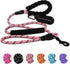 NESTROAD Heavy Duty Dog Leash with 2 Padded Handles,High Reflective Threads Rope Dog Leash with Poop Bag Holder for Small,Medium and Large Dogs Wa...