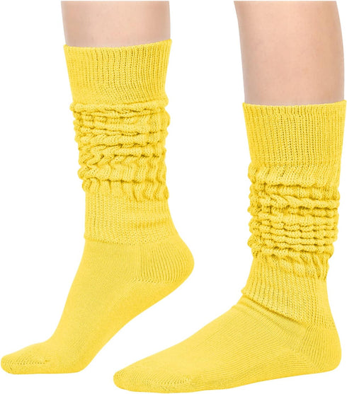sockfun Women's Socks, Slouch Scrunch Stacked Socks, 80s 90s Socks, Pink Orange Long High Boot Socks 3 Pack...