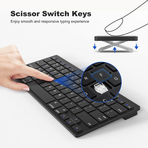 MOFII Bluetooth Keyboard, Ultra-Slim Wireless Computer Keyboard for iPad/iPad Air/iPad Pro/iPad Mini, iPhone, Tablet, Laptop, Compatible with iOS,...