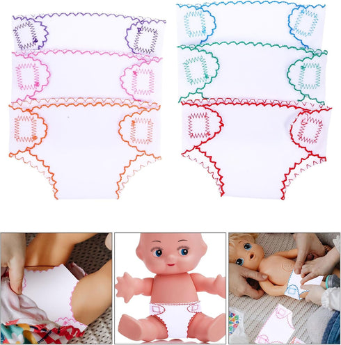 Alipis 6Pcs Baby Doll Diapers, Doll Underwear for 14-18Inch, Baby Doll Cloth Nappies Set Doll Clothes Little Baby Doll DIY Accessories for Kids, G...