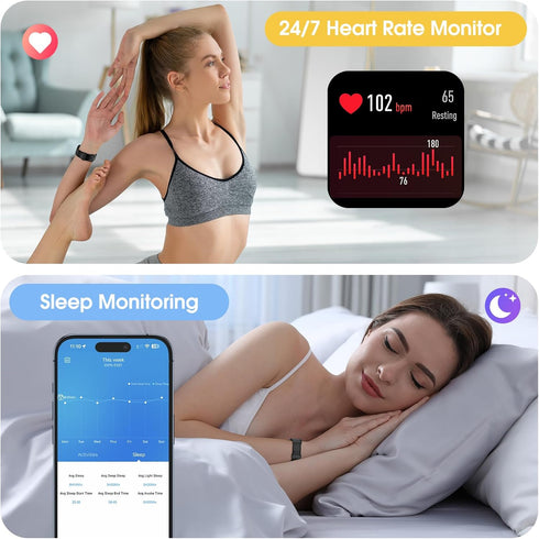 EURANS Smart Watch 41mm, Full Touchscreen Smartwatch, Fitness Tracker with Heart Rate Monitor & SpO2, 50 Meters Waterproof Pedometer Watch for Wom...
