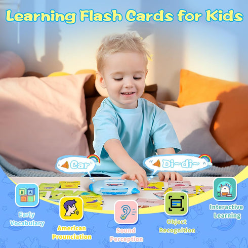 Talking Flash Cards Toddlers Toys: Learning Toys for Kids 2-3, Speech Therapy Pocket Speech Toy for Age 1 2 3 4 5 6, Autism Educational Montessori...