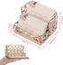 Hipiwe 2 Tiers Crystal Business Card Holder Stand Gold Mirrored Business Card Display Stand Organizer Desktop Business Card Storage Holder for Off...