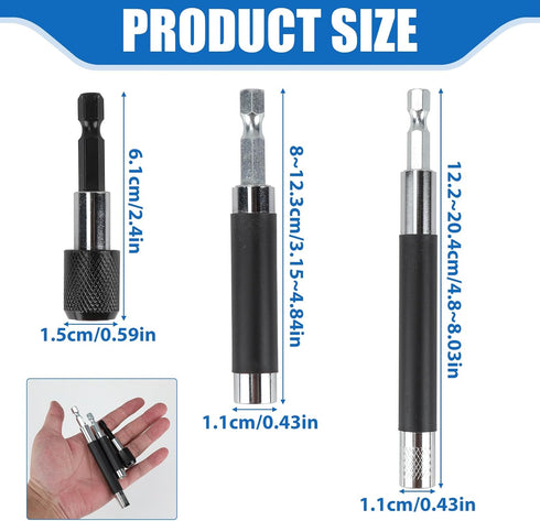 Magnetic Drill Extension Bit Holder, Set of 3 Magnetic Screw Holder Screw Drive Guide Drill Bit Tip Holder Impact Bit Holder Extension Drill Screw...
