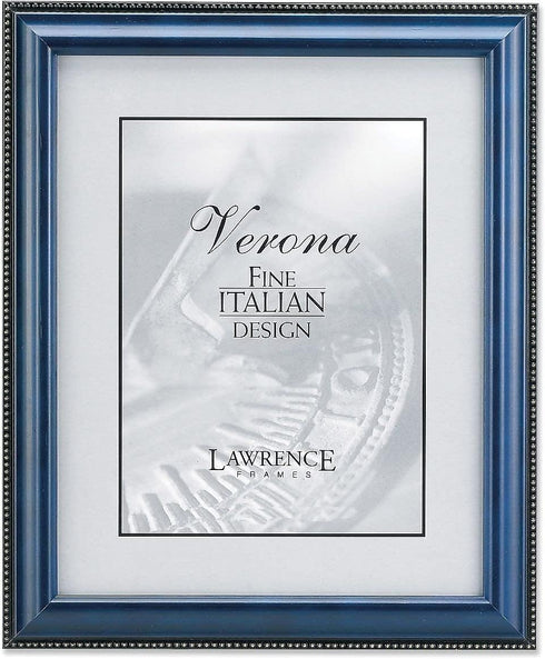 Lawrence Frames Blue Finish 5x7 Picture Frame - Gold Bead Design...