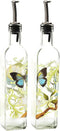 CEDAR HOME Olive Oil Bottle Set Glass Dispenser Vinegar Cruet 17oz. with Stainless Steel Leak Proof Pourer Spout for Cooking or Salad...