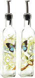 CEDAR HOME Olive Oil Bottle Set Glass Dispenser Vinegar Cruet 17oz. with Stainless Steel Leak Proof Pourer Spout for Cooking or Salad...