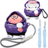 Cute Cartoon 3D Silicone Case AirPods Pro 2nd/1st Generation case with Keychain and Lanyard Cleaner kit Characters Design for Kids Boys Girls (Pur...