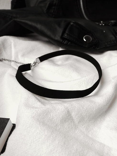 Sacina Goth Hippie Black Leather Choker, Dainty Choker Necklace For Women, Halloween Christmas New Year Jewelry Gift For Women...