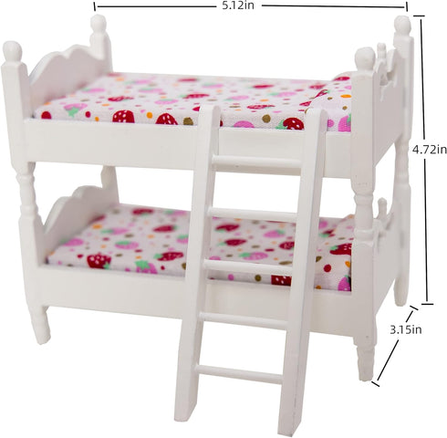Miniature Dollhouse Accessories Miniatures Stuff Realistic Mini Furniture Bunk Bed DIY Decor Ornament for Miniature Dollhouse Kitchen Party Kit...