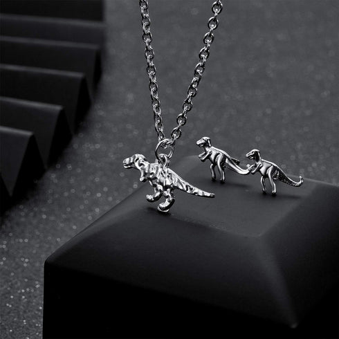 Hicarer Dinosaur Jewelry Set, 3 Pieces Dinosaur Pendant Necklace and 3 Pairs Dinosaur Earrings...