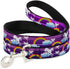 Buckle-Down Dog Leash Unicorns Rainbows Stripes Purple 6 Feet Long 0.5 Inch Wide...