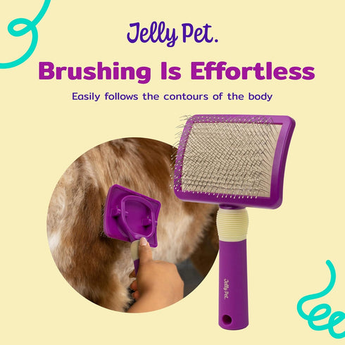 Pivoting Slicker Brush, Brush Head Moves, Soft Pin Slicker, Protects Skin, Prevents Irritation, Effortless Brushing of Shedding Dogs, Detangles an...